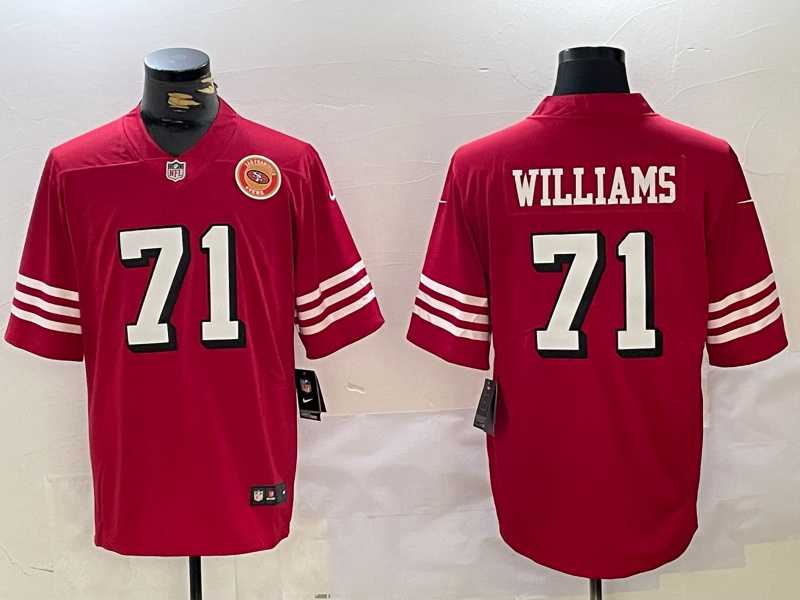 Men%27s San Francisco 49ers #71 Trent Williams Red Vapor Untouchable Limited Stitched Jersey
